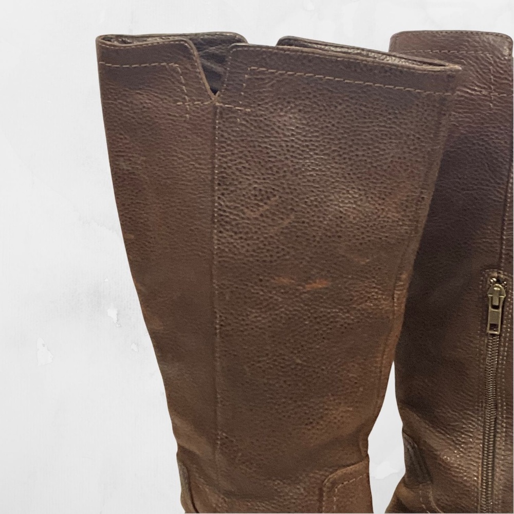 UGG Leather Western Boots Women’s 8 Brown Tall Harness Zip Equestrian - Picture 7 of 13